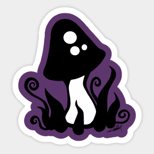 Black mushroom Sticker